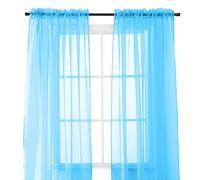 Elegant Comfort 2 Paneles Transparentes con Bolsillo para Barra de 5 cm, Cortinas de Ventana de 40 Pulgadas de Ancho x 84 Pulgadas de Largo, Color Turquesa