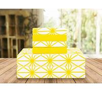 Elegant Comfort - 6 sábanas con Estampado de Cubos, Microfibra de 1500 Hilos, Calidad hotelera, Suaves, Resistentes a Arrugas y decoloración, King, Amarillo