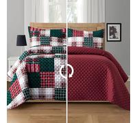 Elegant Comfort Edredón Reversible de 3 Piezas a Cuadros, Colcha Suave con Fundas de Almohada a Juego, Colcha Acolchada Pesada Todas Las Estaciones, tamaño Individual XL, Color