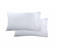 Elegant Comfort - Funda de Almohada ultrasuave, 1500 Hilos de Calidad egipcia, Doble Cepillado, 2 Fundas de Almohada de Microfibra, Calidad hotelera Resistente a Las Arrugas, estándar/Queen, Blanco