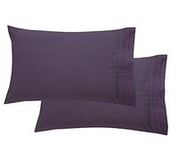 Elegant Comfort - Funda de Almohada ultrasuave, 1500 Hilos de Calidad egipcia, Doble Cepillado, 2 Fundas de Almohada de Microfibra, Calidad hotelera Resistente a Las Arrugas, estándar/Queen, Morado