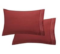Elegant Comfort - Funda de Almohada ultrasuave, 1500 Hilos de Calidad egipcia, Doble Cepillado, 2 Fundas de Almohada de Microfibra, Calidad hotelera Resistente a Las Arrugas, estándar/Queen, Burdeos