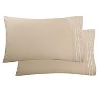 Elegant Comfort - Funda de Almohada ultrasuave, 1500 Hilos de Calidad egipcia, Doble Cepillado, 2 Fundas de Almohada de Microfibra, Calidad hotelera Resistente a Las Arrugas, tamaño King, Crema