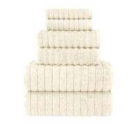 Elegant Comfort Juego de 6 Toallas de baño de Pana de algodón Turco 100% acanaladas, Tacto Premium, Secado rápido, Altamente absorbentes, Contiene 2 Toallas de baño, 2 Toallas de Mano y 2 Toallas
