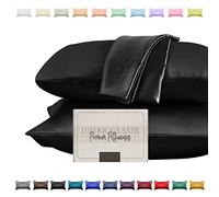 Elegant Comfort Juego de Funda de Almohada de satén Sedoso y Lujoso de 2 Piezas para una Piel y Cabello más saludables, Cierre de Cremallera Oculto y bellamente empaquetado, Juego de Fundas de