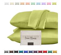 Elegant Comfort Juego de Funda de Almohada de satén Sedoso y Lujoso de 2 Piezas para una Piel y Cabello más saludables, Cierre de Cremallera Oculto y bellamente empaquetado, Juego de Fundas de