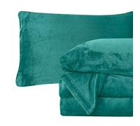 Elegant Comfort - Juego de Funda nórdica de 4 Piezas, lujosamente Suave, de Franela de Terciopelo Mullido, cómodo, cálido, antiestático, sin Bolitas, Bolsillos Profundos, Cama Doble,