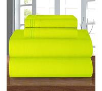 Elegant Comfort Juego de Ropa de Cama más Acogedor Resistente a Las Arrugas, sábana Bajera elástica en Todo el Contorno, Bolsillo Profundo de hasta 16 Pulgadas, Microfibra, Lima, tamaño
