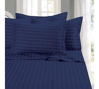 Elegant Comfort Juego de sábanas de 4 Piezas más Suave y Acogedor, Microfibra, 1500 Hilos, Lujoso Juego de sábanas de 4 Piezas, Resistente a Las Arrugas, diseño de Rayas Damasco,