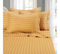 Elegant Comfort Juego de sábanas de 4 Piezas más Suave y Acogedor, Microfibra de Calidad de Hotel, Lujoso Juego de sábanas de 4 Piezas Resistente a Las Arrugas, diseño de Damasco a Rayas, Individual