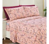 Elegant Comfort Juego de sábanas de 4 Piezas más Suave y Acogedor, Microfibra de Calidad hotelera 1500, Bolsillo Profundo, Resistente a Las Arrugas, Juego de sábanas de 4 Piezas con patrón de