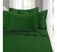 Elegant Comfort Juego de sábanas de 6 Piezas, Microfibra 1500, Bolsillo Profundo, Resistente a Las Arrugas, 6 Piezas, diseño de Rayas de Damasco, tamaño King, Color Verde Cazador