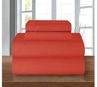 Elegant Comfort Juego de sábanas de lujo suave de 1500 hilos, calidad egipcia, 3 piezas, resistente a las arrugas y a la decoloración, bolsillo profundo, Microfibra, óxido, Matrimonio doble