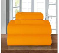 Elegant Comfort Juego de sábanas de Lujo Suave de 1500 Hilos, Calidad egipcia, 3 Piezas, Resistente a Las Arrugas y a la decoloración, Bolsillo Profundo, Microfibra, Naranja Elite, Twin/Twin XL