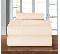 Elegant Comfort Juego de sábanas de Lujo Suave de 1500 Hilos, Calidad egipcia, 3 Piezas, Resistente a Las Arrugas y a la decoloración, Bolsillo Profundo, Microfibra, Crema, Plein