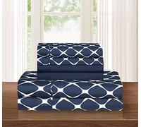 Elegant Comfort Juego de sábanas de Lujo Suave y Acogedor de 6 Piezas, Resistente a Las Arrugas, patrón de Enrejado Milano, 1500 Hilos, Juego de Ropa de Cama de Microfibra de Calidad egipcia, tamaño