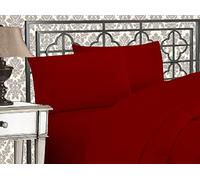 Elegant Comfort Juego de sábanas de Microfibra Lujoso de 1500 Hilos Hotel, de Tres líneas Bordadas, 4 Piezas, Resistente a Las Arrugas y decoloración, California King, Burdeos