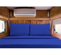 Elegant Comfort Juego de sábanas de Microfibra Lujoso de 1500 Hilos Hotel, de Tres líneas Bordadas, 4 Piezas, Resistente a Las Arrugas y decoloración, Queen Corto RV, Azul