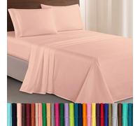 Elegant Comfort Juego de sábanas de Microfibra Lujoso de 1500 Hilos Hotel, de Tres líneas Bordadas, 4 Piezas, Resistente a Las Arrugas y decoloración, King, Rosa Palo