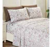 Elegant Comfort Juego de sábanas más Suave y Acogedor de 6 Piezas, Microfibra de Calidad hotelera 1500, Bolsillo Profundo, Resistente a Las Arrugas, Juego de sábanas de 6 Piezas con patrón de