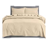 Elegant Comfort Juego de sábanas Suaves de Franela 100% algodón Turco, 4 Piezas, Ultra Suaves, acogedoras, cálidas y Antibolitas, tamaño King, Lino