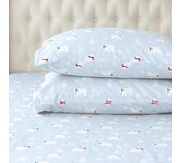 Elegant Comfort - Juego de sábanas ultrasuaves de Franela de 100% algodón Turco prémium, 4 Piezas, diseño navideño, cálidas y acogedoras, sábana Bajera Profunda, tamaño de Matrimonio, Bufandas