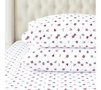 Elegant Comfort Juego de sábanas ultrasuaves de Franela de algodón Turco 100% de 4 Piezas, sábanas de Franela de Navidad, cálidas y acogedoras, sábana Bajera de Bolsillo Profundo, tamaño Queen,