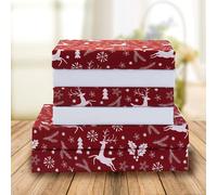 Elegant Comfort Juego de sαbanas de 6 piezas con estampado navideρo, 1500 hilos, material transpirable y sϊper suave, sαbanas bajeras resistentes