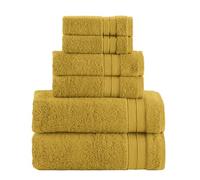 Elegant Comfort Juego de Toallas de Lujo de 6 Piezas, 100% algodón Turco, Suave de Primera Calidad, diseño de Palomitas de maíz de Tres líneas, 2 Toallas de baño, 2 Toallas de Mano y 2 Toallas