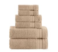 Elegant Comfort Juego de Toallas de Lujo de 6 Piezas, 100% algodón Turco, Suave de Primera Calidad, diseño de Palomitas de maíz de Tres líneas, 2 Toallas de baño, 2 Toallas de Mano y 2 Toallas