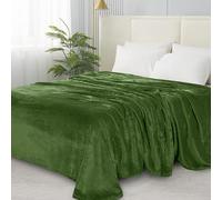 Elegant Comfort ™ Lujosa Manta Aterciopelada de Felpa mullida de microterciopelo ultrasuave, 100% hipoalergénica, Individual/Individual XL, Verde