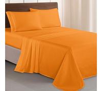 Elegant Comfort Lujoso Juego de sábanas de 1500 Hilos de Calidad egipcia Bordado, de Tres líneas, más Suave, Calidad de Hotel, 4 Piezas, Resistente a Las Arrugas y a la decoloración, King, Naranja