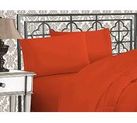 Elegant Comfort Lujoso juego de sábanas de 1500 hilos de calidad egipcia, tres líneas bordadas, más suaves, calidad de hotel, 4 piezas, resistente a las arrugas y a la decoloración, tamaño King, óxido