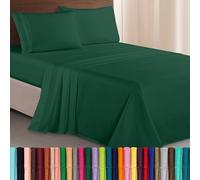 Elegant Comfort Lujoso Juego de sábanas de 1500 Hilos de Calidad egipcia, Tres líneas Bordadas, Suaves, 4 Piezas, Resistente a Las Arrugas y a la decoloración, matrimonial, Verde