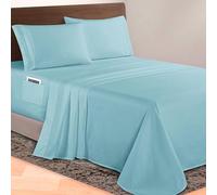 Elegant Comfort Luxurious 1500 Premium Hotel Quality Microfiber 4-Piece Sheet Set, 18-24 Inches Deep - Extra Deep Pocket Sheets - Ultra Soft 4PC Deep Pocket Sheets, King, Aqua Blue