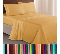 Elegant Comfort Luxurious 1500 Thread Count Egyptian Three Line Embroidered Softest Premium Hotel Quality 3-Piece Bed Sheet Set, Wrinkle and Fade Resistant, Twin XL, Camel-Gold