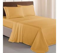 Elegant Comfort Luxurious 1500 Thread Count Egyptian Three Line Embroidered Softest Premium Hotel Quality 3-Piece Bed Sheet Set, Wrinkle and Fade Resistant, Twin XL, Camel-Gold