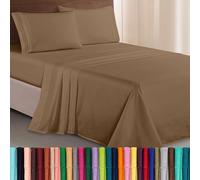Elegant Comfort Luxurious 1500 Thread Count Egyptian Three Line Embroidered Softest Premium Hotel Quality 3-Piece Bed Sheet Set, Wrinkle and Fade Resistant, Twin XL, Taupe