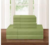 Elegant Comfort Luxurious Soft 1500 Thread Count Egyptian 6-Piece Premium Hotel Quality Wrinkle and Fade Resistant Coziest Bedding Set, Easy All Around Elastic Fitted Sheet, Deep Pocket, Full, Chocolate Brown