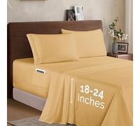 Elegant Comfort Luxury 1500 - Juego de sábanas de Microfibra Hotel, 4 Piezas, Suave, elástica de 18 a 24 Pulgadas de Profundidad, sábanas de Bolsillo extraprofundo, tamaño Queen,
