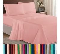 Elegant Comfort Luxury 1500 - Juego de sábanas de Microfibra hotelera, 4 Piezas, Resistente a Las Arrugas, sábana Bajera elástica en Todo el Contorno, Bolsillo Profundo de hasta 16