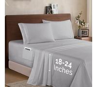 Elegant Comfort Luxury 1500 - Juego de sábanas de Microfibra hotelera, 4 Piezas, sábana Bajera Suave y elástica de 18 a 24 Pulgadas de Profundidad, sábanas de Bolsillo extraprofundo,