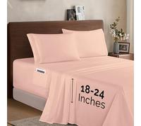 Elegant Comfort Luxury 1500 - Juego de sábanas de Microfibra hotelera, 4 Piezas, Suave, elástica de 18 a 24 Pulgadas de Profundidad, sábanas de Bolsillo extraprofundo, tamaño Queen,