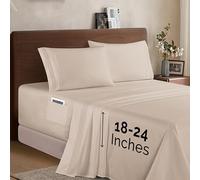 Elegant Comfort Luxury 1500 - Juego de sábanas de Microfibra hotelera, 4 Piezas, Suave, elástica de 18 a 24 Pulgadas de Profundidad, sábanas de Bolsillo extraprofundo, tamaño