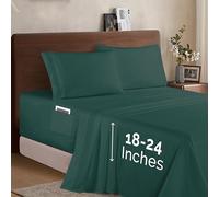 Elegant Comfort Luxury 1500 - Juego de sábanas de Microfibra hotelera, 4 Piezas, Suave, elástica de 18 a 24 Pulgadas de Profundidad, sábanas de Bolsillo extraprofundo, tamaño Queen,