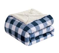 Elegant Comfort Luxury Luxury ultra plush Velvet Touch Buffalo Plaid Fleece Throw-Manta reversible de respaldo de micromink acogedor suave y clido