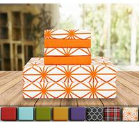 Elegant Comfort Luxury Soft Bed Sheets Cube Pattern 1500 Thread Count Percale Egyptian Quality Softness Wrinkle and Fade Resistant (4-Piece) Bedding Set, Twin/Twin XL, Joyful Orange
