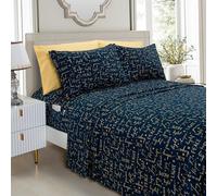 Elegant Comfort Luxury Soft Bed Sheets Patrn de vacaciones 1500 Calidad de hotel premium Microfibra de suavidad - Arrugas de suavidad y fatidero (6