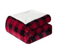 Elegant Comfort Luxury Ultra-Plush Velvet Touch Buffalo Plaid Fleece Throw-Manta reversible de respaldo de micromink acogedor de micromink suave para