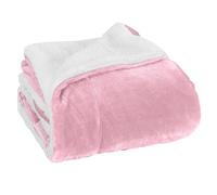 Elegant Comfort Manta de Forro Polar de Terciopelo Ultra Afelpada Suave, cálida, acogedora, Manta Reversible de microvisón con Respaldo de Sherpa para Cama, sofá y sofá, Color Rosa Claro sólido